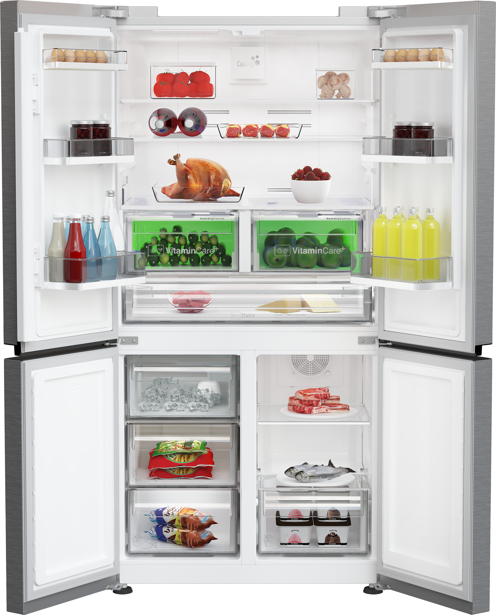 מקרר 4 דלתות BLOMBERG - KQD1626XP - גימור נירוסטה - יבואן רשמי – תמונה 2